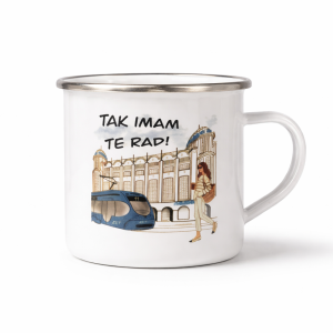 METALNI LONČIĆ TAK IMAM TE RAD EMAJLIRANA ŠALICA-TAK IMAM TE RAD